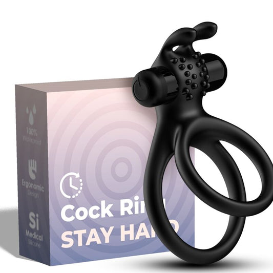 ARMONY - TRAVELER ANILLO VIBRADOR DOBLE PARA PAREJAS RABBIT NEGRO