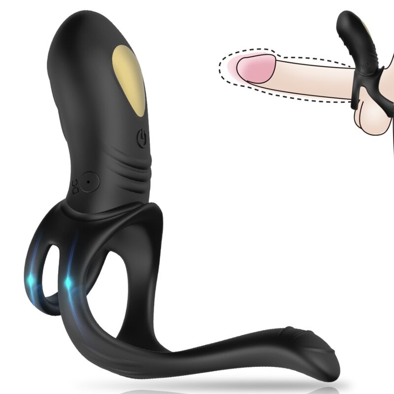 ARMONY - JOY JUMPER ANILLO VIBRADOR PARA PAREJAS Y PLUG ANAL CONTROL REMOTO NEGRO