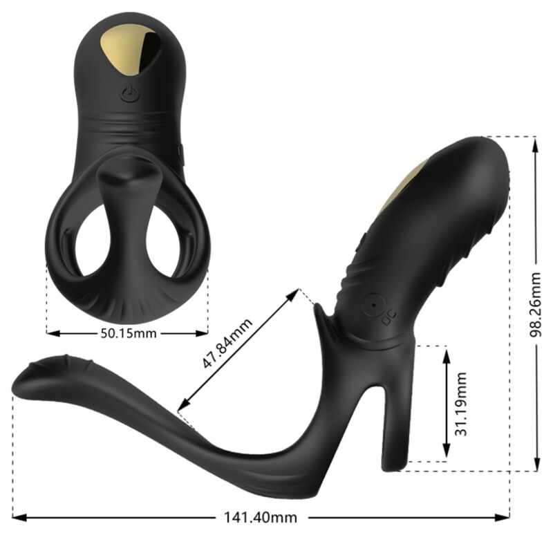 ARMONY - JOY JUMPER ANILLO VIBRADOR PARA PAREJAS Y PLUG ANAL CONTROL REMOTO NEGRO