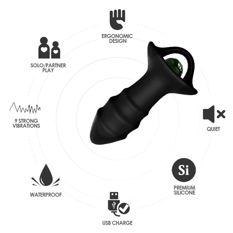 ARMONY - KYLIN DOIGT VIBRATEUR &amp; PLUG ANAL TÉLÉCOMMANDE NOIR