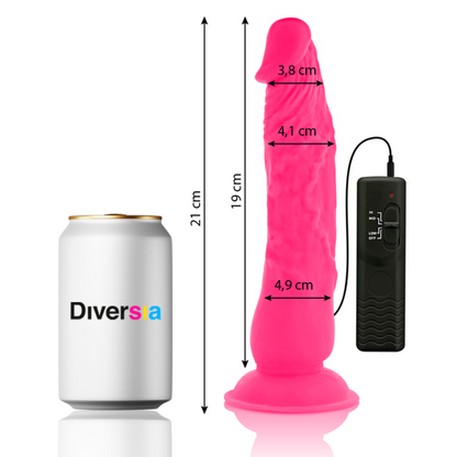 DIVERSIA - PINK VIBRATING FLEXIBLE REALISTIC DILDO 21 CM -OR- 4.9 CM
