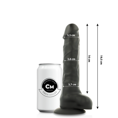 COCK MILLER - COCKSIL ARTICULABLE EN SILICONE DENSITÉ NOIR 19,5 CM