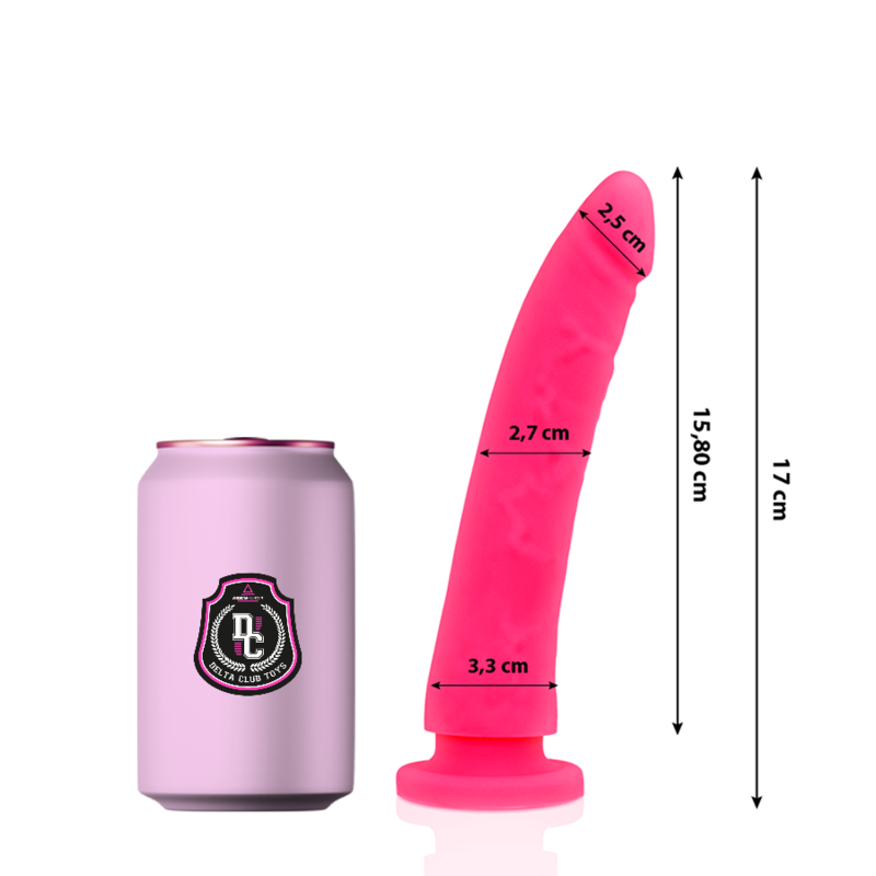 DELTA CLUB - JUGUETES DILDO ROSA SILICONA MEDICA 17 CM -O- 3 CM