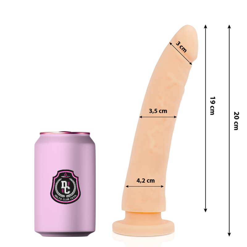 DELTA CLUB - GODE RÉALISTE EN SILICONE MÉDICAL NATUREL 20 CM -OU- 4 CM