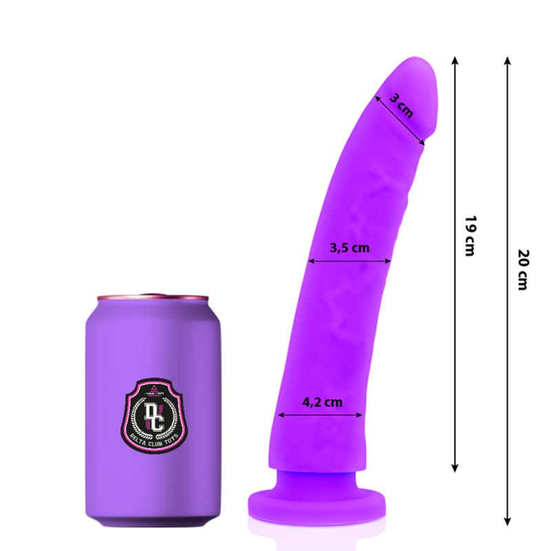 DELTA CLUB - GODE RÉALISTE EN SILICONE MÉDICAL LILAS 20 CM -OU- 4 CM