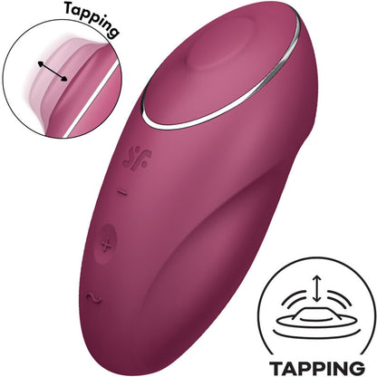 SATISFYER - TAP &amp; CLIMAX 1 VIBRATEUR À LAY-ON ROUGE