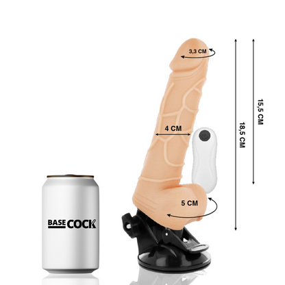 BASECOCK - VIBRATEUR RÉALISTE TÉLÉCOMMANDÉ CHAIR 18,5 CM -O- 4CM