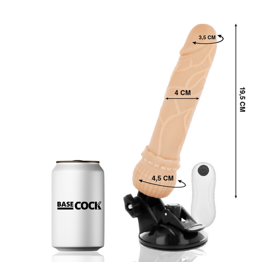 BASECOCK - VIBRATEUR RÉALISTE TÉLÉCOMMANDE NATURELLE 19,5 CM -O- 4 CM