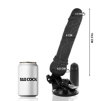 BASECOCK - VIBRATEUR RÉALISTE TÉLÉCOMMANDÉ CHAIR 19,5 CM -O- 4 CM