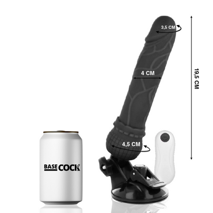 BASECOCK - VIBRATEUR RÉALISTE TÉLÉCOMMANDÉ CHAIR 19,5 CM -O- 4 CM