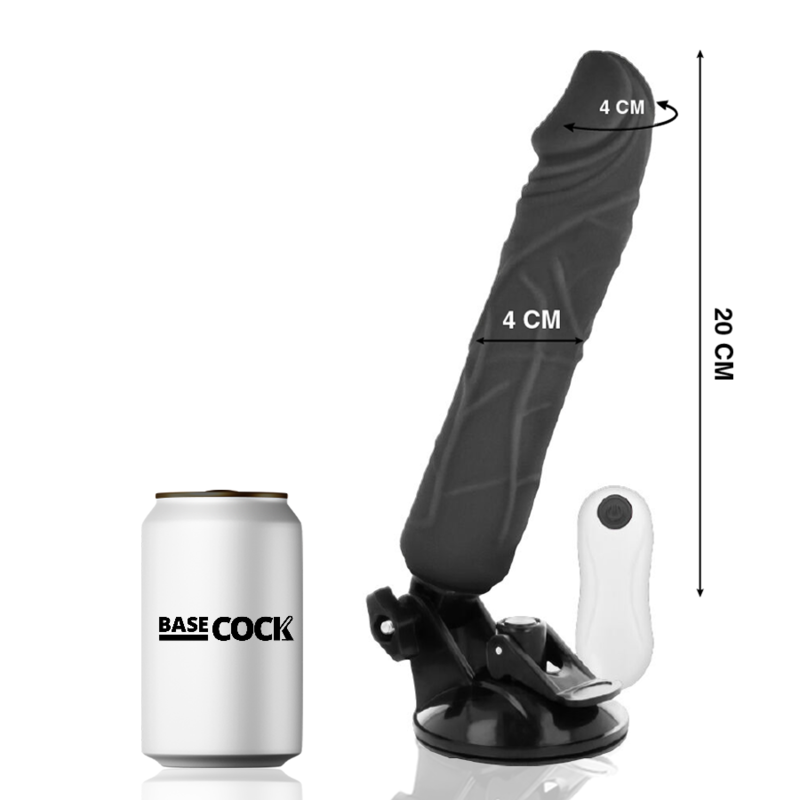 BASECOCK - VIBRATEUR RÉALISTE TÉLÉCOMMANDÉ CHAIR 20 CM -O- 4 CM