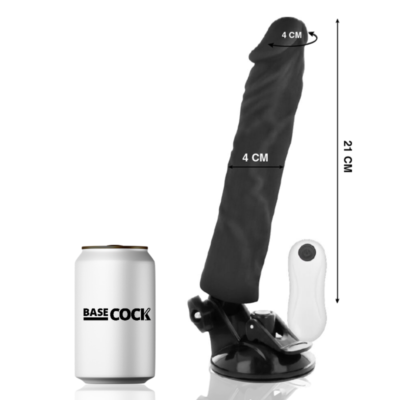 BASECOCK - VIBRATEUR RÉALISTE TÉLÉCOMMANDÉ CHAIR 21 CM -O- 4 CM