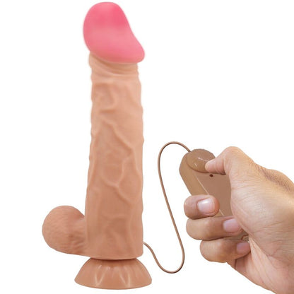 PRETTY LOVE - SLIDING SKIN SERIES REALISTIC DILDO WITH SLIDING SKIN SUCTION CUP REMOTE CONTROL FLESH 24 CM