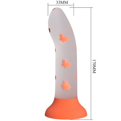 PRETTY LOVE - DILDO MAGIQUE NIGHTFALL SANS VIBRATION ORANGE LUMINEUX