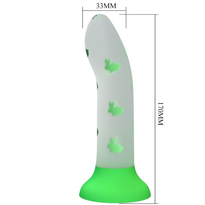 PRETTY LOVE - DILDO MÁGICO NIGHTFALL SIN VIBRACIÓN VERDE LUMINOSO