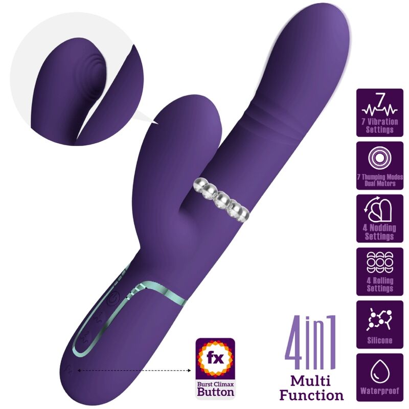 PRETTY LOVE - VIBRADOR MULTIFUNCIÓN PUNTO G MORADO