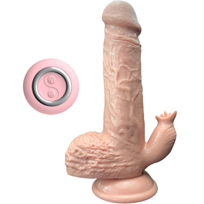 ARMONY - DILDO RÉALISTE VIBRANT ET POUSSANT AVEC LANGUE STIMULANTE 19 CM