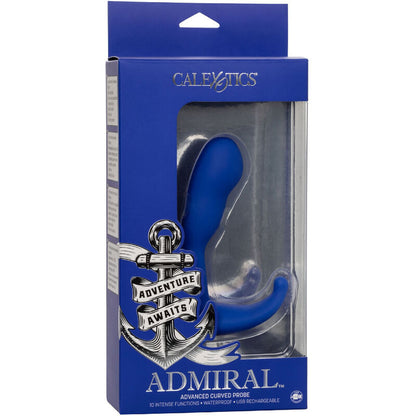 CALEXOTICS - ADMIRAL CURVED ANAL STIMULATOR & VIBRATOR BLUE