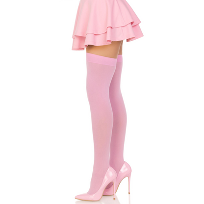 LEG AVENUE - BAS DE CUISSE EN NYLON ROSE