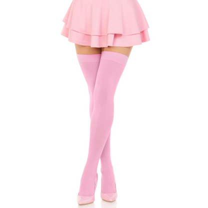 LEG AVENUE - BAS DE CUISSE EN NYLON ROSE