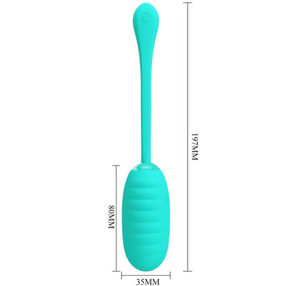 PRETTY LOVE - KIRK RECHARGEABLE VIBRATING EGG AQUA GREEN