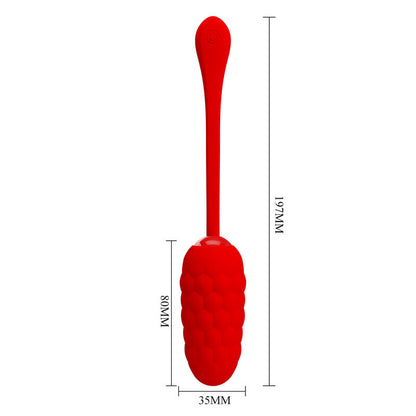 PRETTY LOVE - VIBRATING EGG WITH RED RECHARGEABLE MARINE TEXTURE