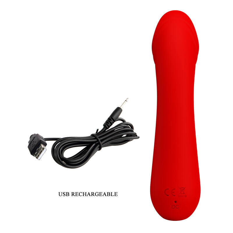 PRETTY LOVE - VIBRATEUR RECHARGEABLE CETUS ROUGE