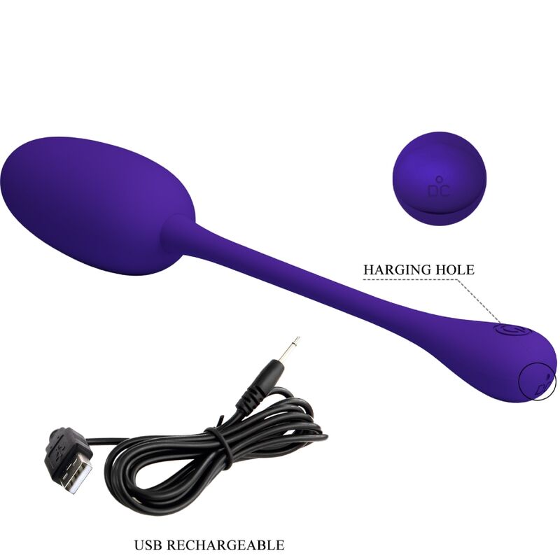 PRETTY LOVE - KNUCKER PURPLE RECHARGEABLE VIBRATING EGG