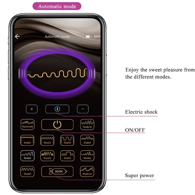 PRETTY LOVE - JEFFERSON APP CONTROLLED ANAL PLUG PURPLE