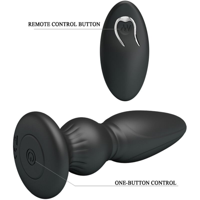 MR PLAY - POWERFUL VIBRATOR REMOTE CONTROL ANAL PLUG BLACK