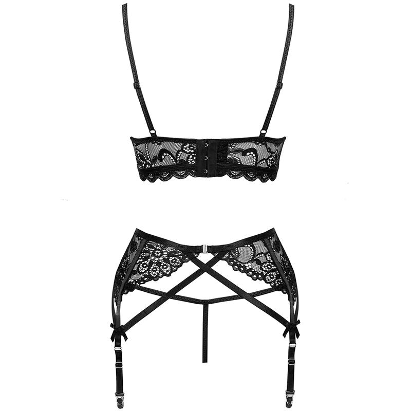 LIVCO CORSETTI FASHION - MORIDAM LC 90552 SUJETADOR + LIGUERO + PANTY NEGRO