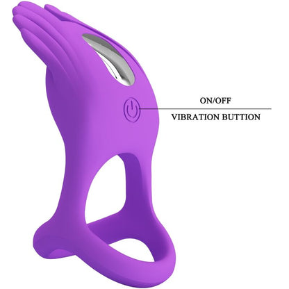 PRETTY LOVE - ANNEAU PÉNIS VIBRANT SILAS 7 VIBRATIONS SILICONE VIOLET