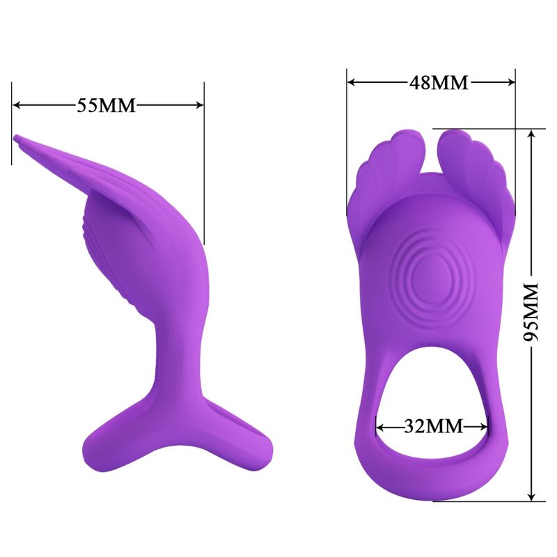 PRETTY LOVE - ANNEAU PÉNIS VIBRANT SILAS 7 VIBRATIONS SILICONE VIOLET