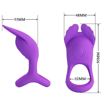 PRETTY LOVE - ANNEAU PÉNIS VIBRANT SILAS 7 VIBRATIONS SILICONE VIOLET