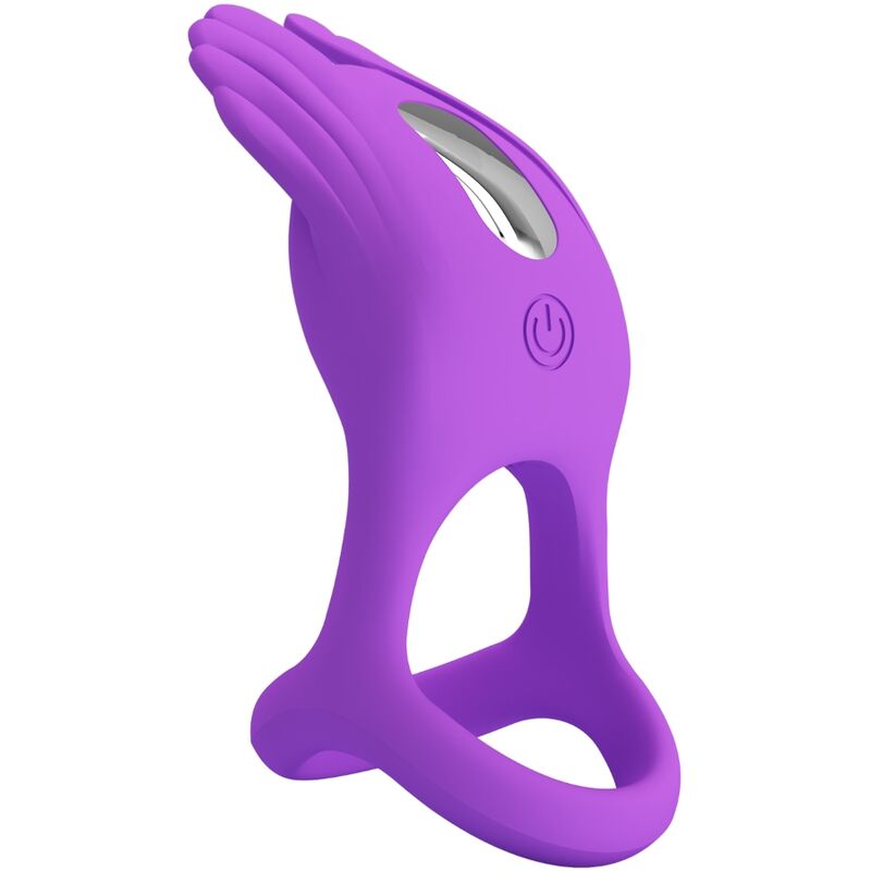 PRETTY LOVE - ANNEAU PÉNIS VIBRANT SILAS 7 VIBRATIONS SILICONE VIOLET