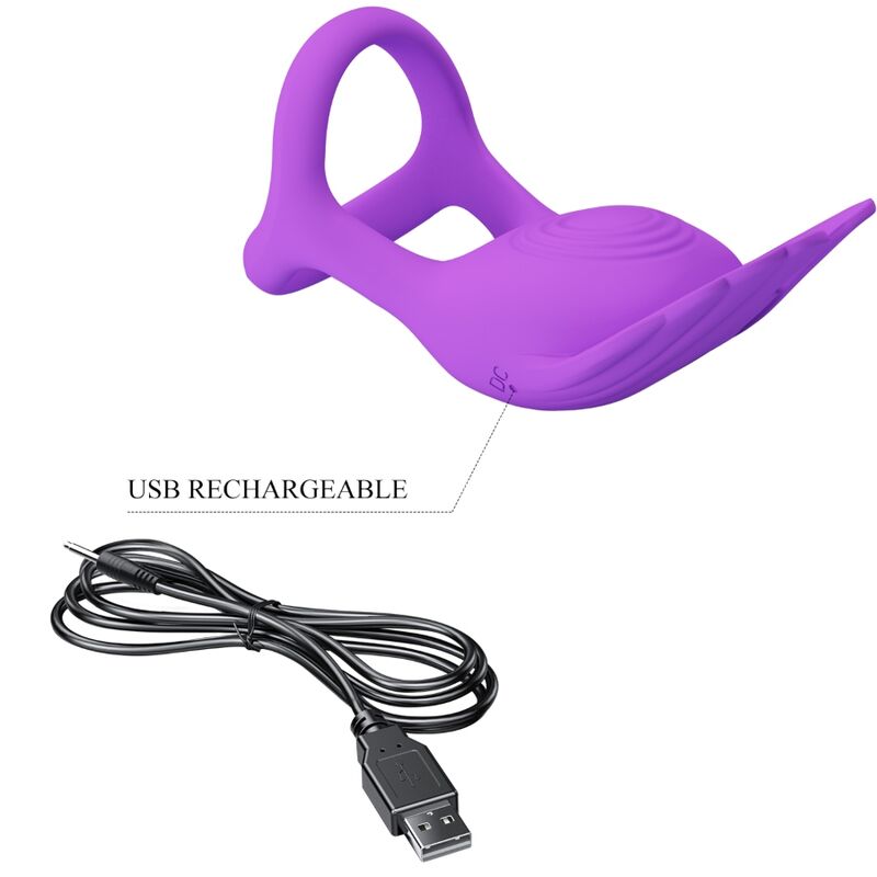 PRETTY LOVE - ANNEAU PÉNIS VIBRANT SILAS 7 VIBRATIONS SILICONE VIOLET