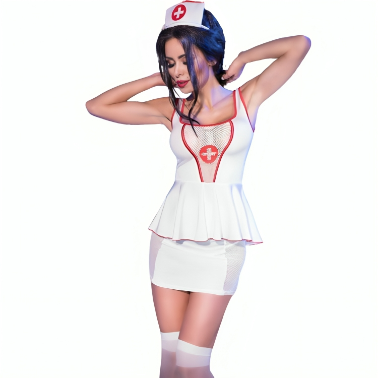 CHILIROSE - CR 4160 COSTUME NURSE TOP & SKIRT S/M