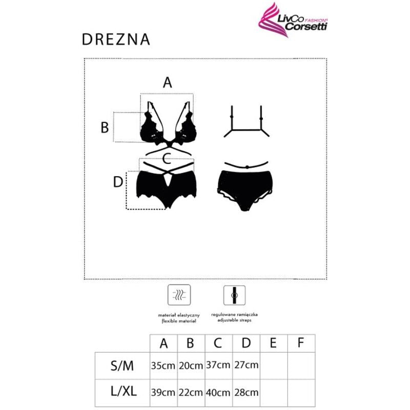 LIVCO CORSETTI FASHION - DREZNA LC 90733 SOUTIEN-GORGE + CULOTTE NOIR