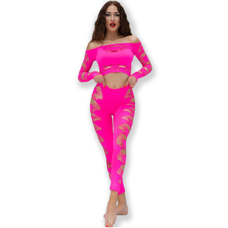 CHILIROSE - CR 4632 TOP Y PANTALÓN FUCSIA S/L