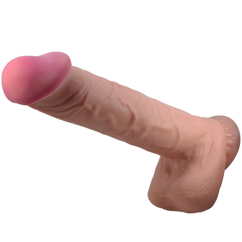 PRETTY LOVE - SERIE PIEL DESLIZANTE DILDO REALISTA CON VENTOSA PIEL DESLIZANTE MARRÓN 26 CM