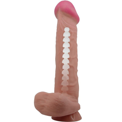 PRETTY LOVE - SERIE PIEL DESLIZANTE DILDO REALISTA CON VENTOSA PIEL DESLIZANTE MARRÓN 26 CM