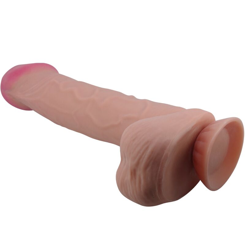 PRETTY LOVE - SERIE PIEL DESLIZANTE DILDO REALISTA CON VENTOSA PIEL DESLIZANTE MARRÓN 26 CM