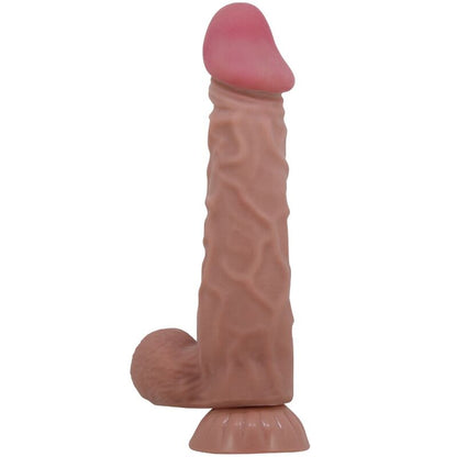 PRETTY LOVE - SERIE PIEL DESLIZANTE DILDO REALISTA CON VENTOSA PIEL DESLIZANTE MARRÓN 24 CM