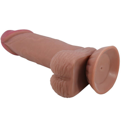 PRETTY LOVE - SLIDING SKIN SERIES REALISTIC DILDO WITH SLIDING BROWN SKIN SUCTION CUP 19.4 CM