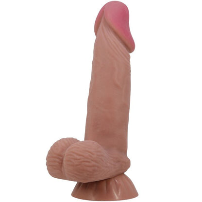 PRETTY LOVE - SLIDING SKIN SERIES REALISTIC DILDO WITH SLIDING BROWN SKIN SUCTION CUP 19.4 CM