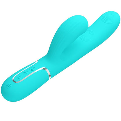 PRETTY LOVE - PERLITA MULTIFUNCTION 3 IN 1 G-SPOT VIBRATOR AQUA GREEN