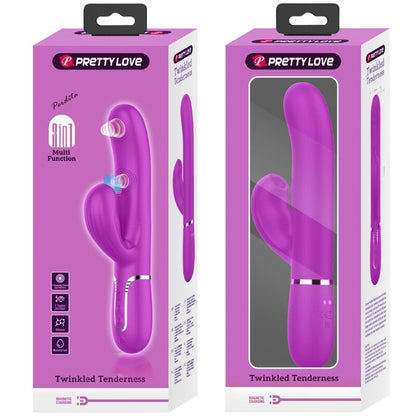 PRETTY LOVE - VIBRADOR PUNTO G MULTIFUNCIÓN 3 EN 1 PERLITA VIOLETA