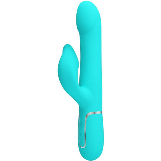 PRETTY LOVE - VIBRADOR CONEJO PERLAS VERDE AGUA