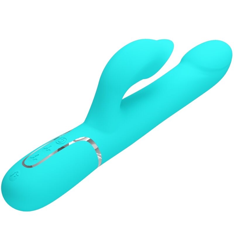 PRETTY LOVE - VIBRADOR CONEJO PERLAS VERDE AGUA