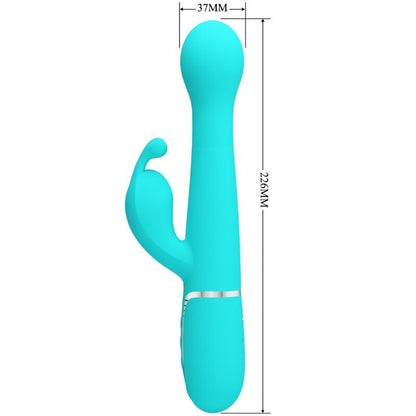 PRETTY LOVE - DEJON RABBIT VIBRATOR 3 IN 1 MULTIFUNCTION AQUA GREEN